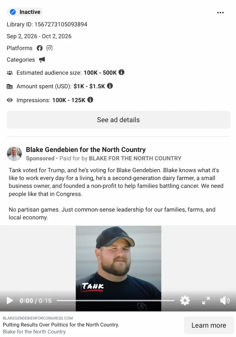 Gendebien deletes paid digital ad featuring “three-time Trump voter” after it’s revealed that it stars his own former employee who has not voted